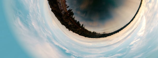 fisheye view of an island